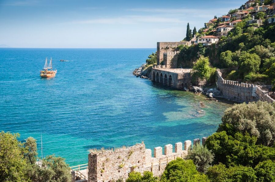 Alanya: Boat Trip with Lunch, Drinks, and Swim Stops - Grand Yucesan Boat: getting on board and finding your rhythm