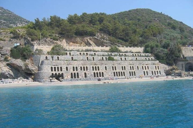 Alanya: Luxury Pirate Boat Tour with Foam Party - Old Shipyard and castle viewpoints: the shore warm-up before the swims