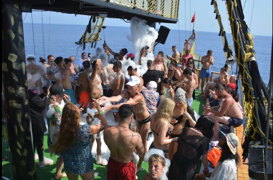 Alanya: Pirate Boat Tour w/ BBQ & Foam Party - Meeting the SWORD LION and Getting Easy Hotel Pickup