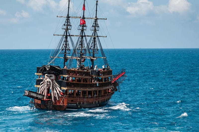 Alanya: Pirate Boat Trip with Lunch and Drinks - Getting the Big Sights in Less Time: Red Tower, Castle, Shipyard