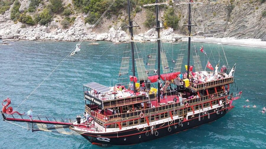 Alanya: Pirate Boat Trip with Optional Pick Up and Lunch - Price and value for a $24 pirate-boat day