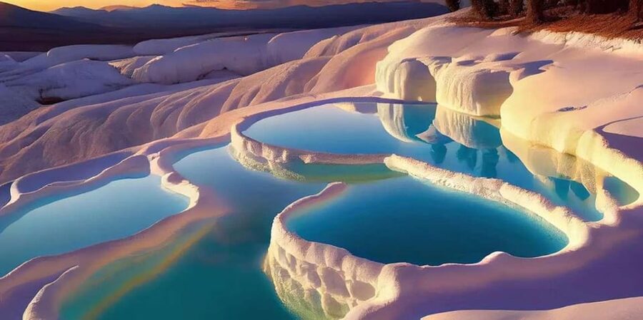 Alanya, Side, Antalya To Pamukkale & Salda Lake A Magical - Pamukkale first stop: travertines, thermal water, and Hierapolis ruins
