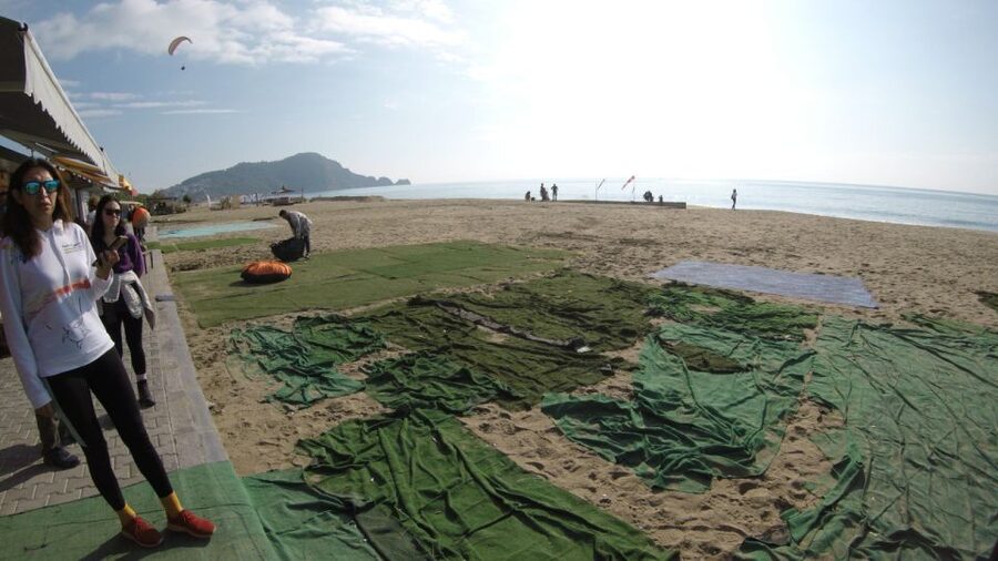 From city of Side Alanya Paragliding - Launch views: banana fields, castle angles, and the moment before takeoff