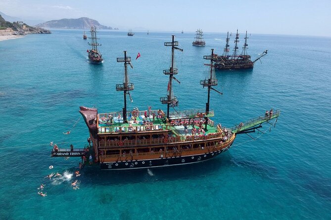 Pirate Boat Tour With Foam Party in Alanya - First Swim Break at Kleopatra Plajı and the Pirate-Cave Sea Pools
